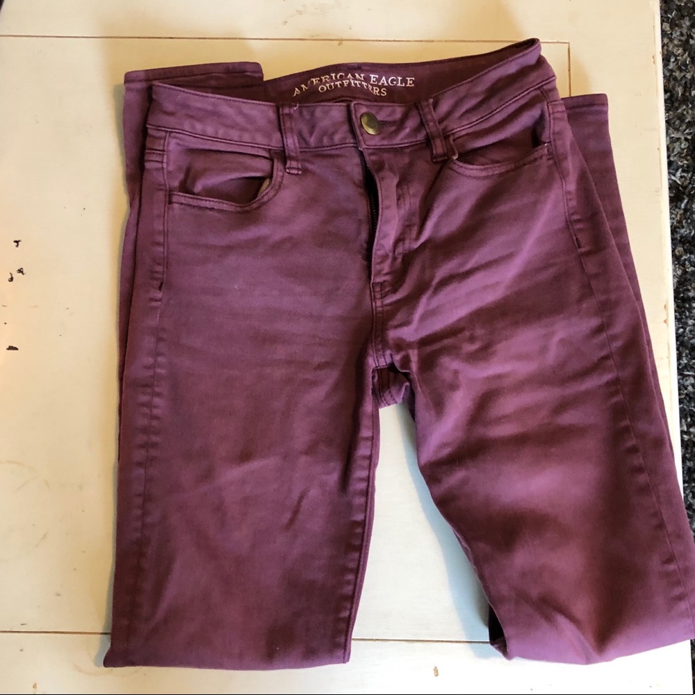 American Eagle high rise maroon jegging